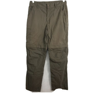 Brasher Pants Mens Sz 34 Convertible Hiking Walking Brown Zip off Legs Cotton